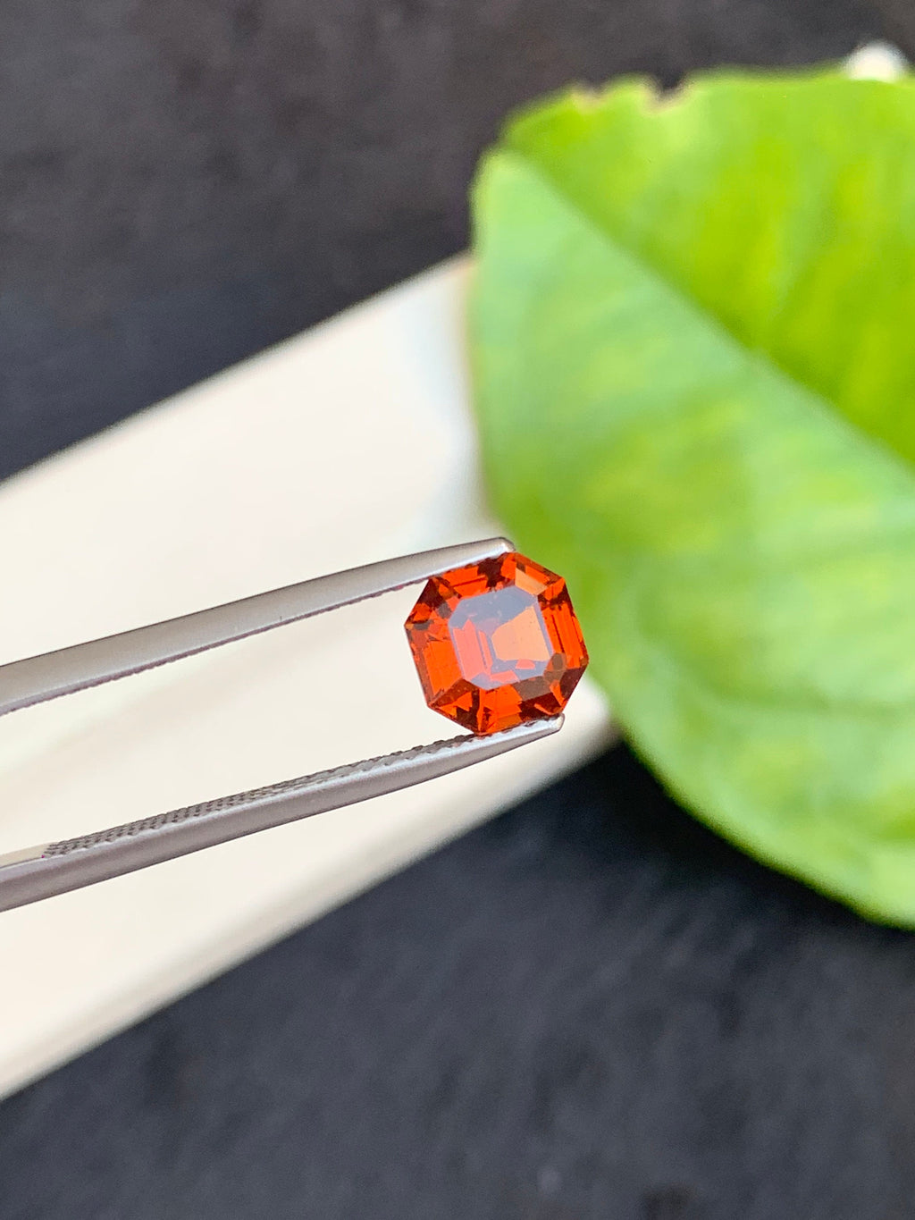 Natural Mandarin Garnet Gemstone: Fanta Color Asscher Cut, 1.50 CT