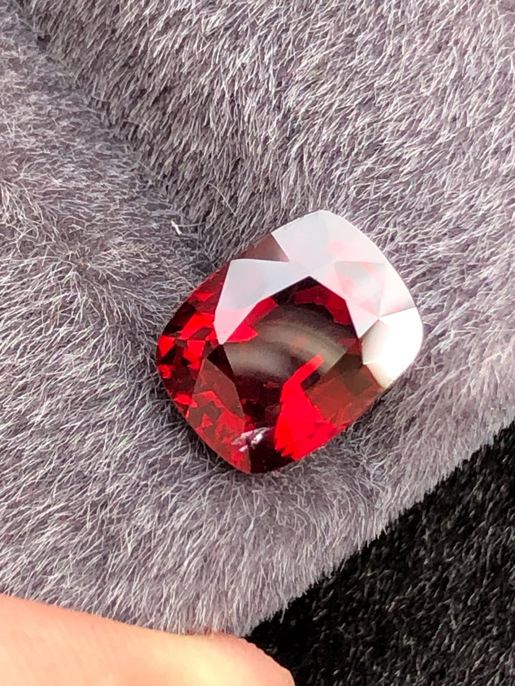 Vivid Red Spinel 3.17 ct  Radiant Cushion Cut - Burma Gemstone Loose Stone
