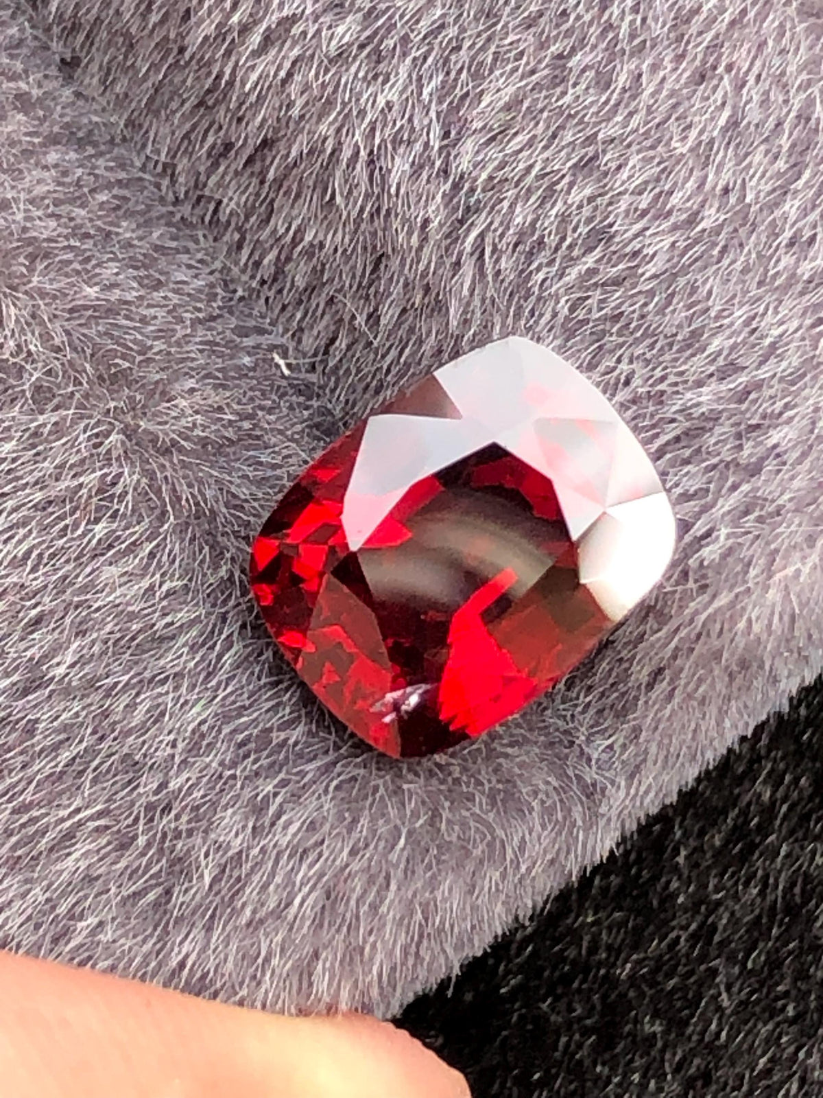 Vivid Red Spinel 3.17 ct  Radiant Cushion Cut - Burma Gemstone Loose Stone