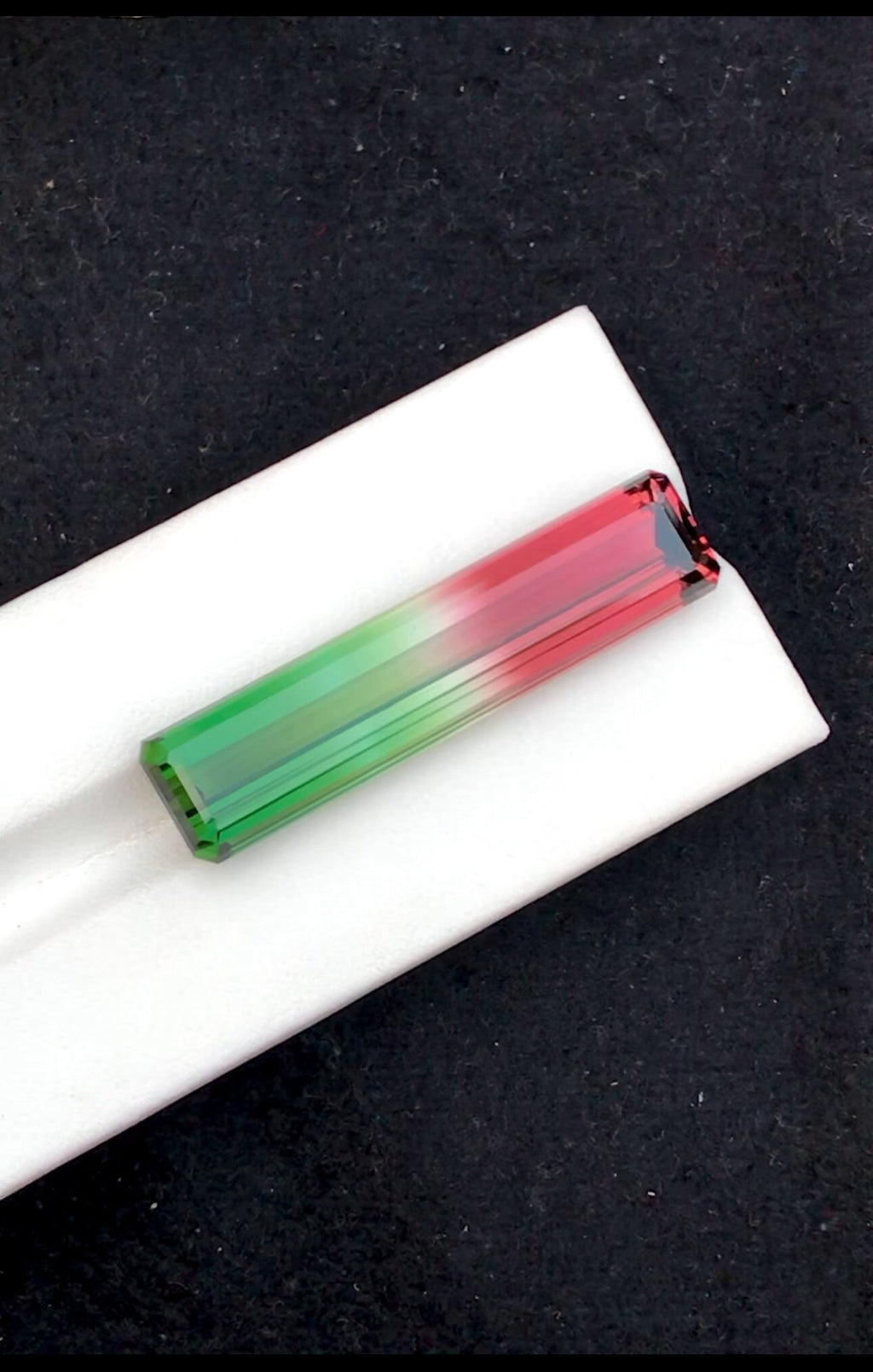 40.80 Cts Emerald Cut Bi-Color Tourmaline Gemstone: Pink Green Afghanistan