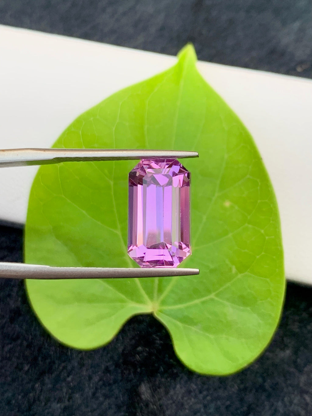 Deep Pink Kunzite Gemstone: Faceted Emerald Cut, 7.70 CT