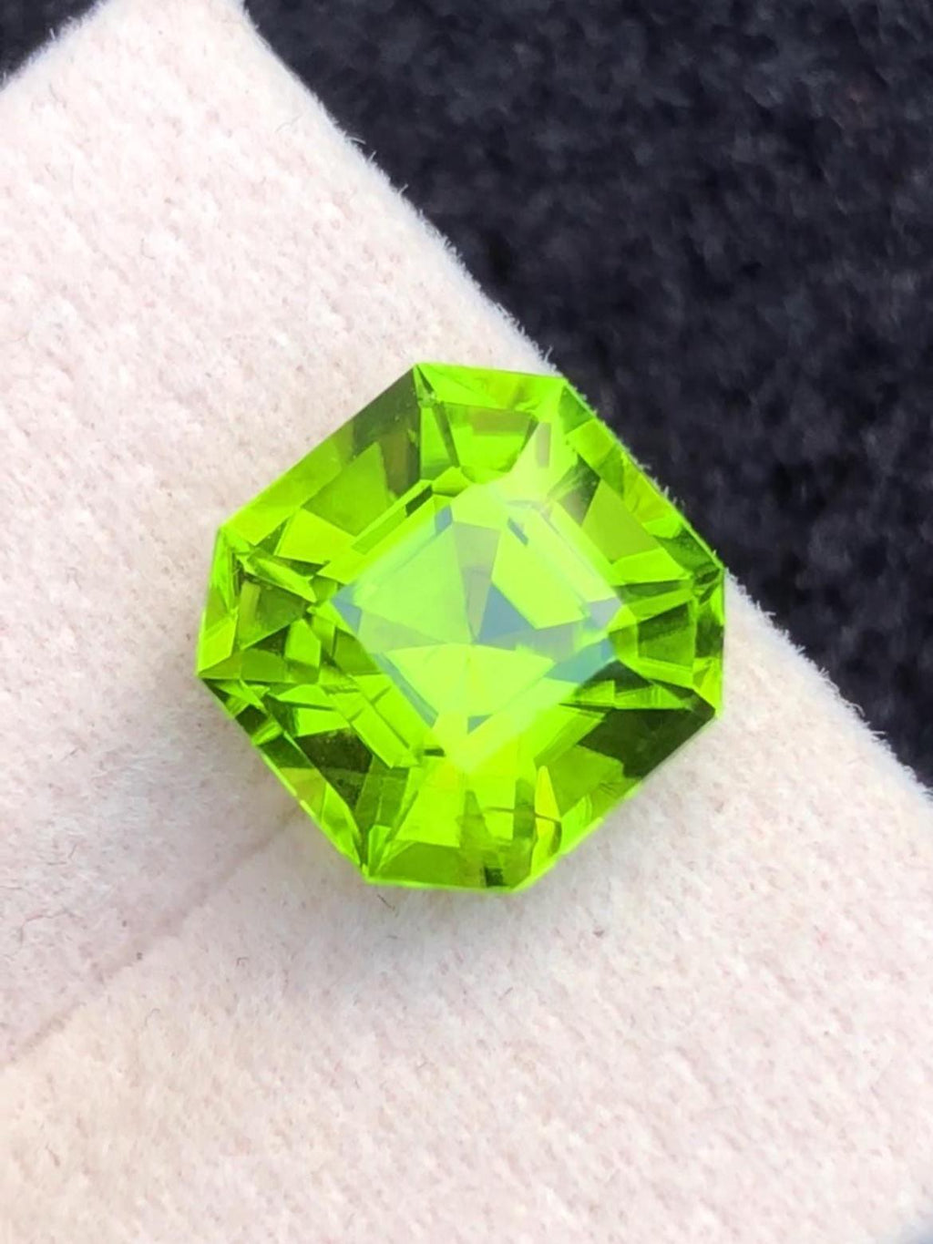 Green Peridot 4.60ct Asscher Cut Supat Valley Pakistan
