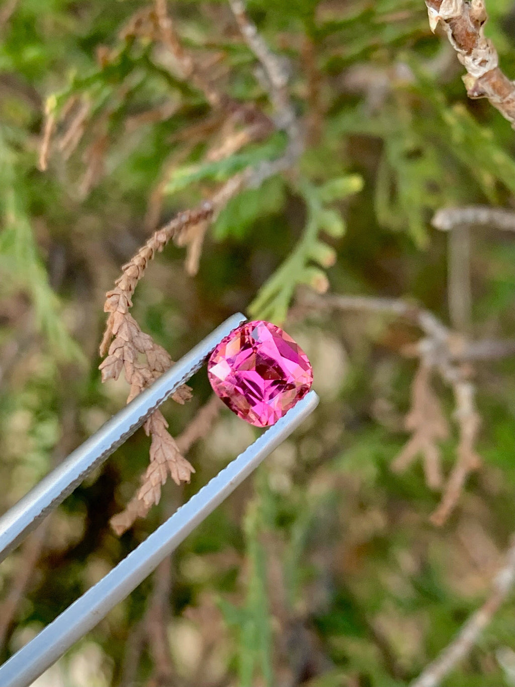 Pink Tourmaline Stone: 1.75 CT Faceted Cushion Cut Gemstone from Afghanistan