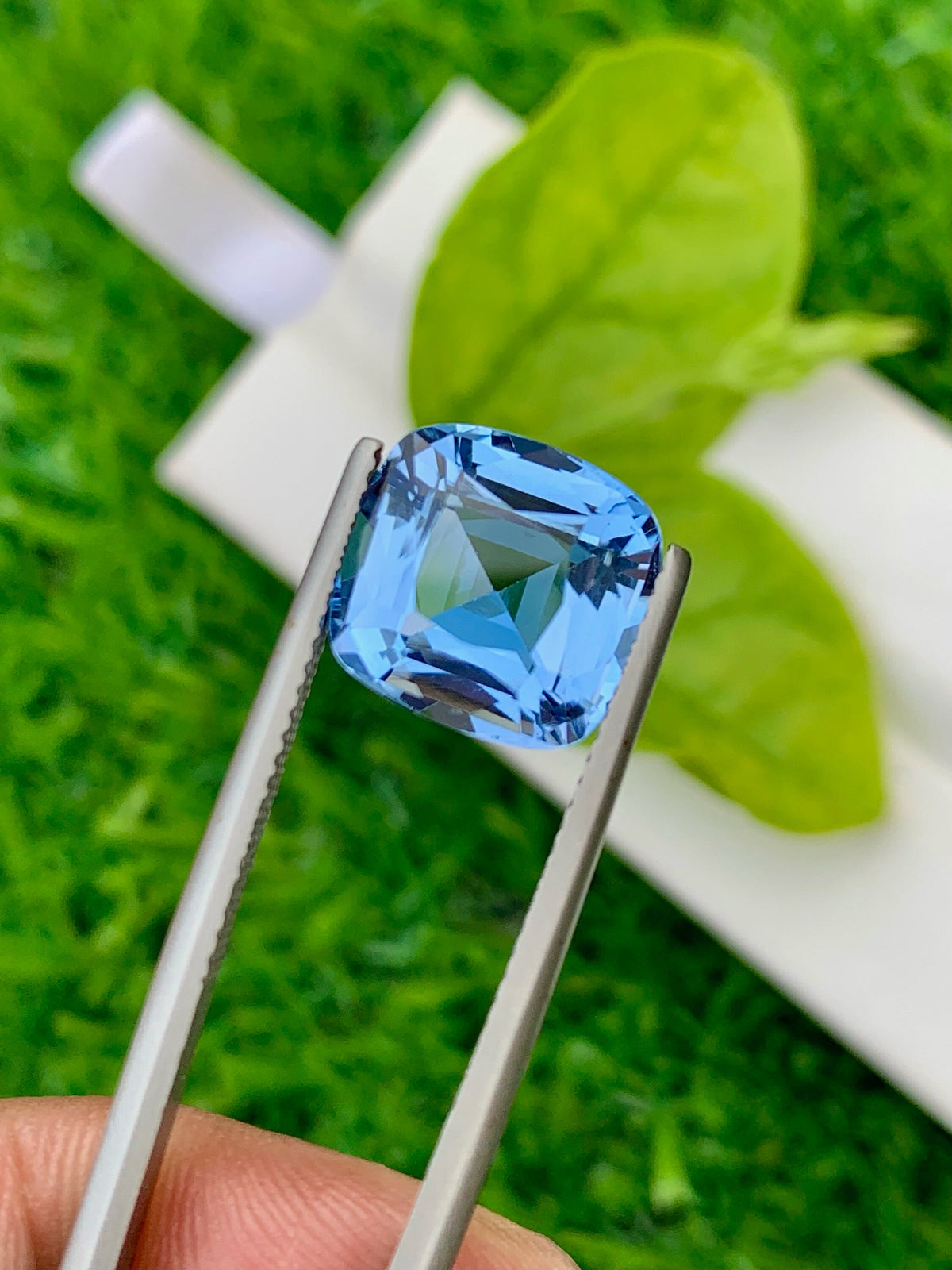 Santa Maria Aquamarine Gemstone: 5.60 CT Cushion Cut Stone From Brazil