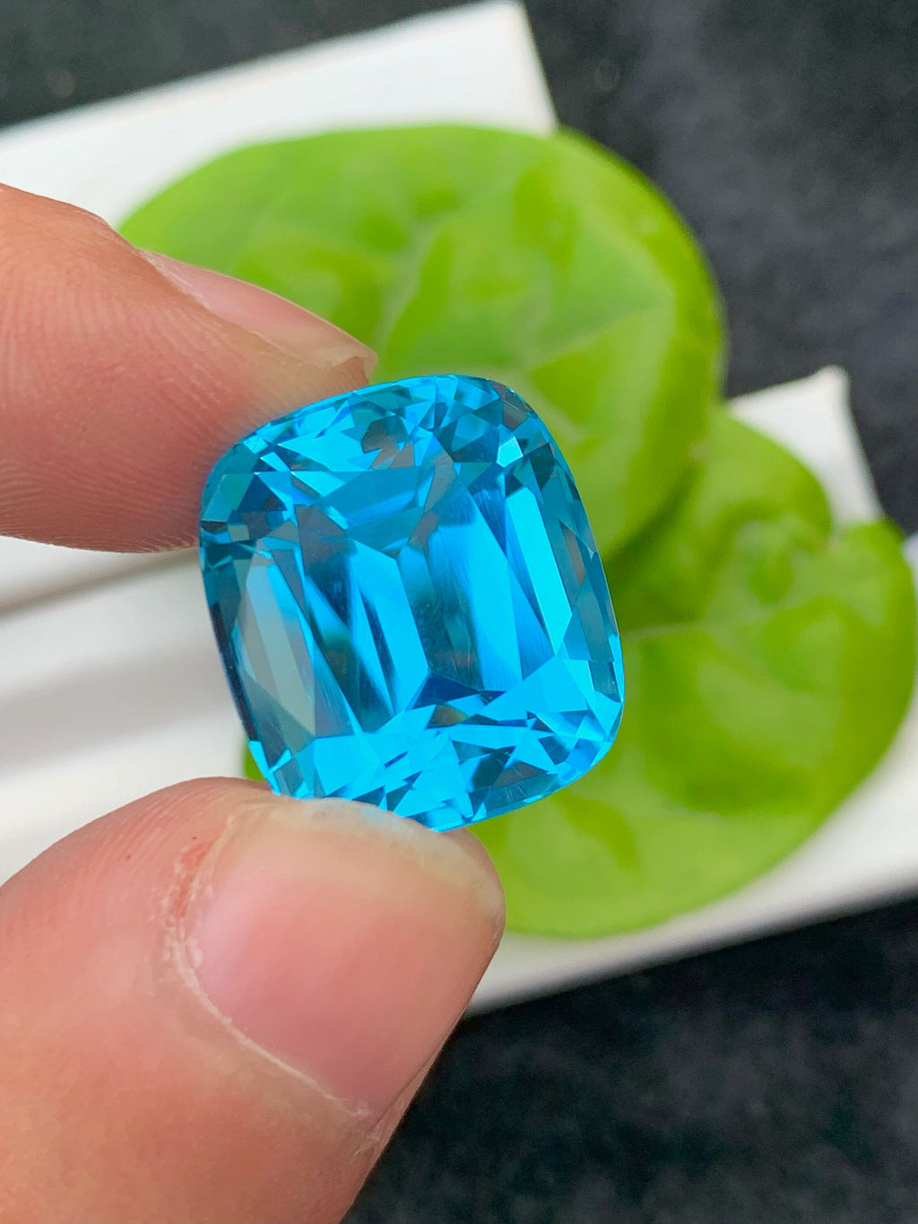 33.90 Ct Cushion Cut Swiss Blue Topaz: Loose Gemstone