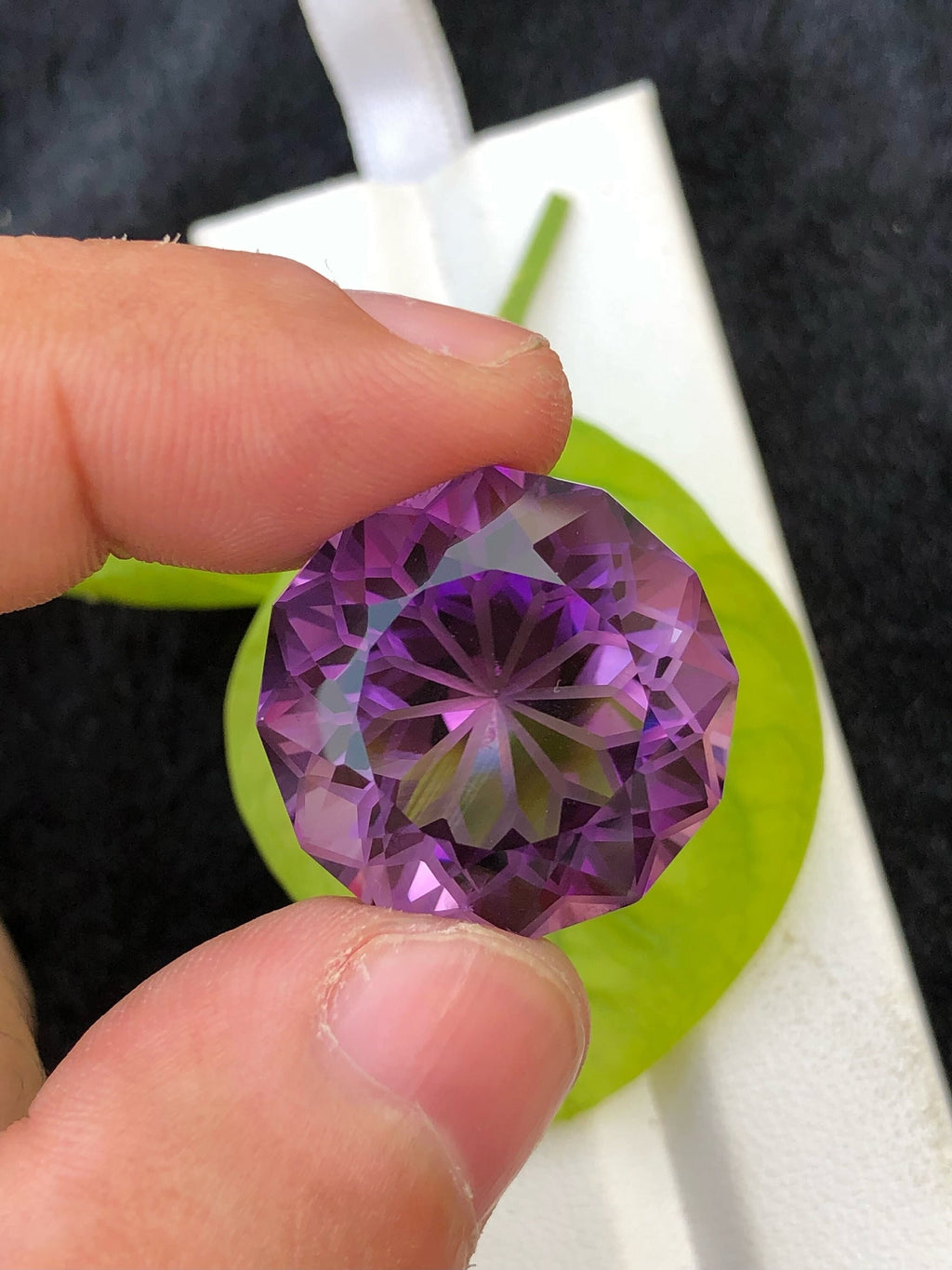 Flower Cut Amethyst Gemstone: 33.80 CT Loupe Clean Purple Stone