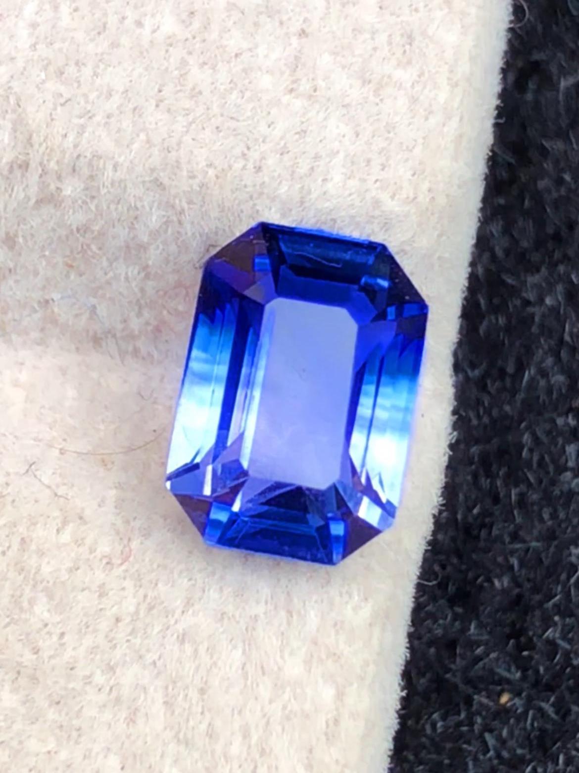 Blue Sapphire 1.48ct Emerald Octagonal Cut Madagascar