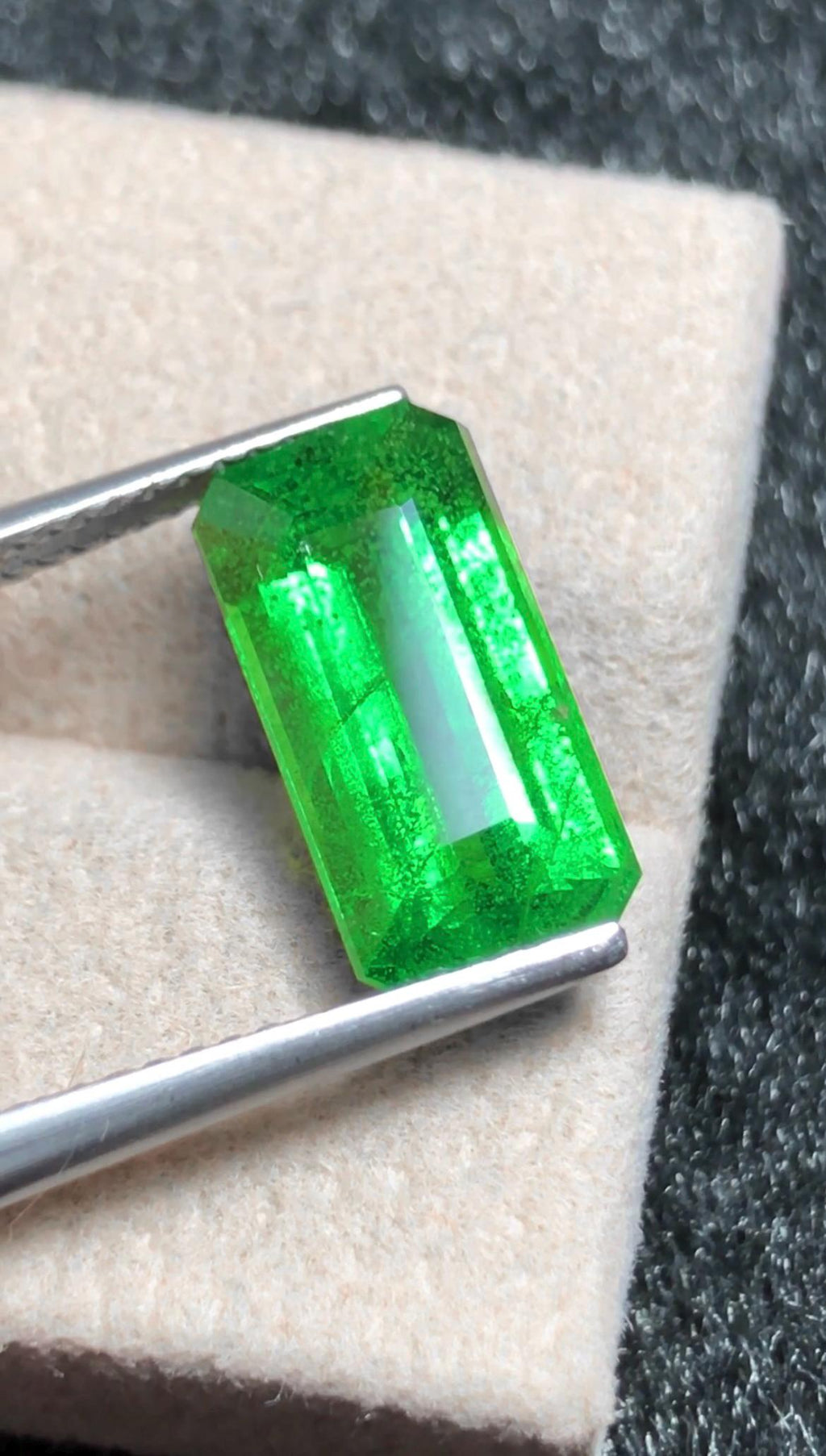 Tsavorite Garnet 4.38 ct Emerald Cut – Vivid Green Garnet from Tanzania