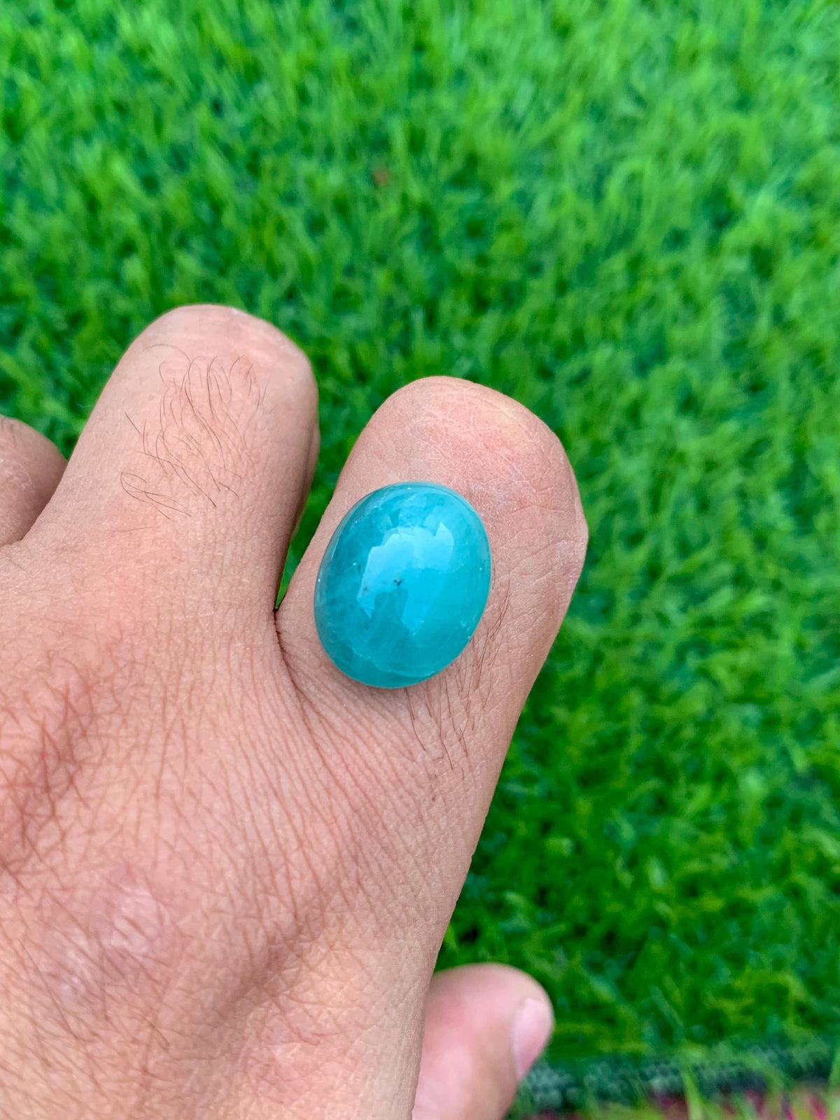 Grandidierite Cabochon: Rare Bluish-Green Gemstone, Madagascar Origin, 11.55 CT