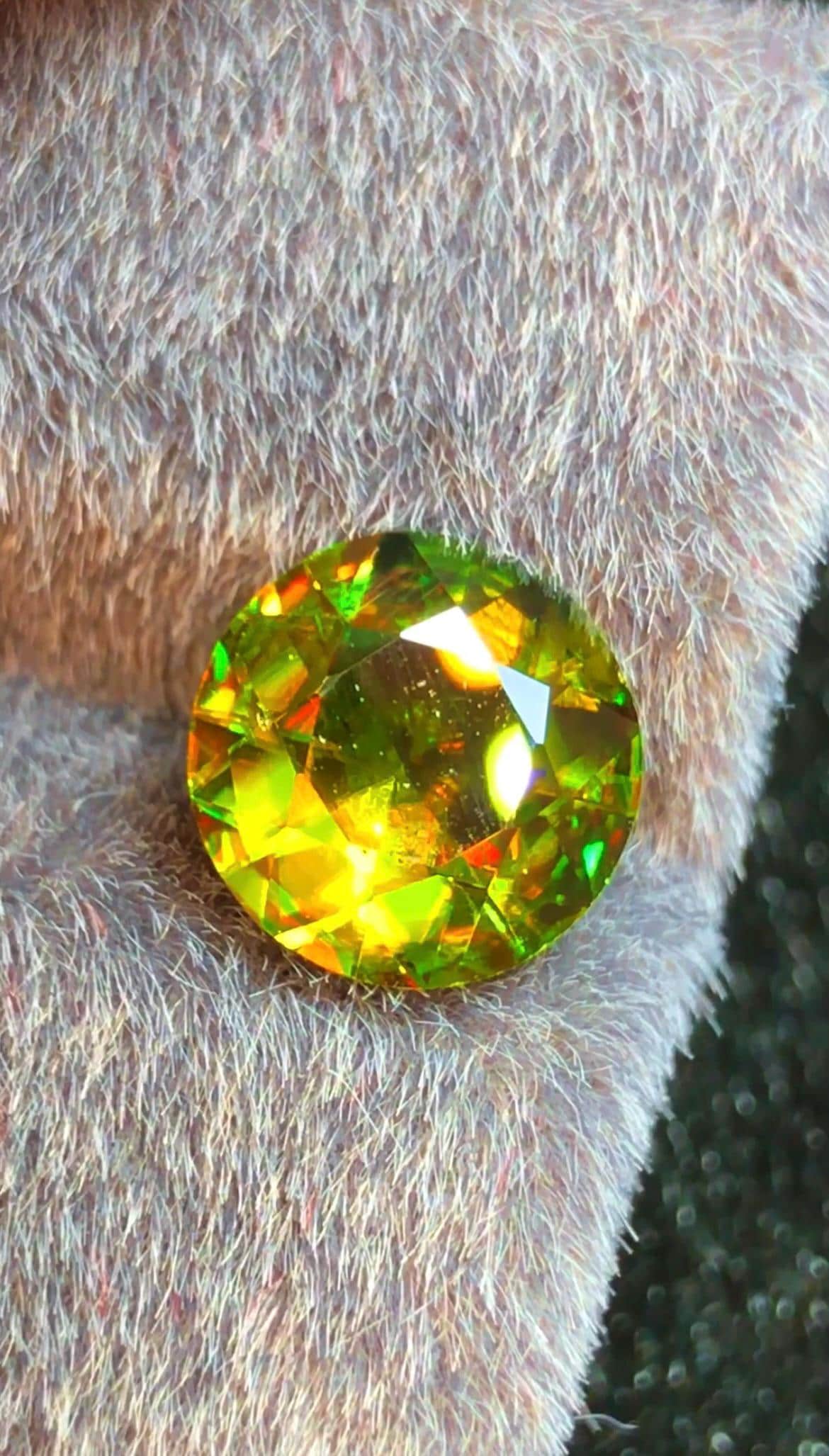 Green Sphene 2.55 ct Round Cut Green Gemstone from Skardu Pakistan