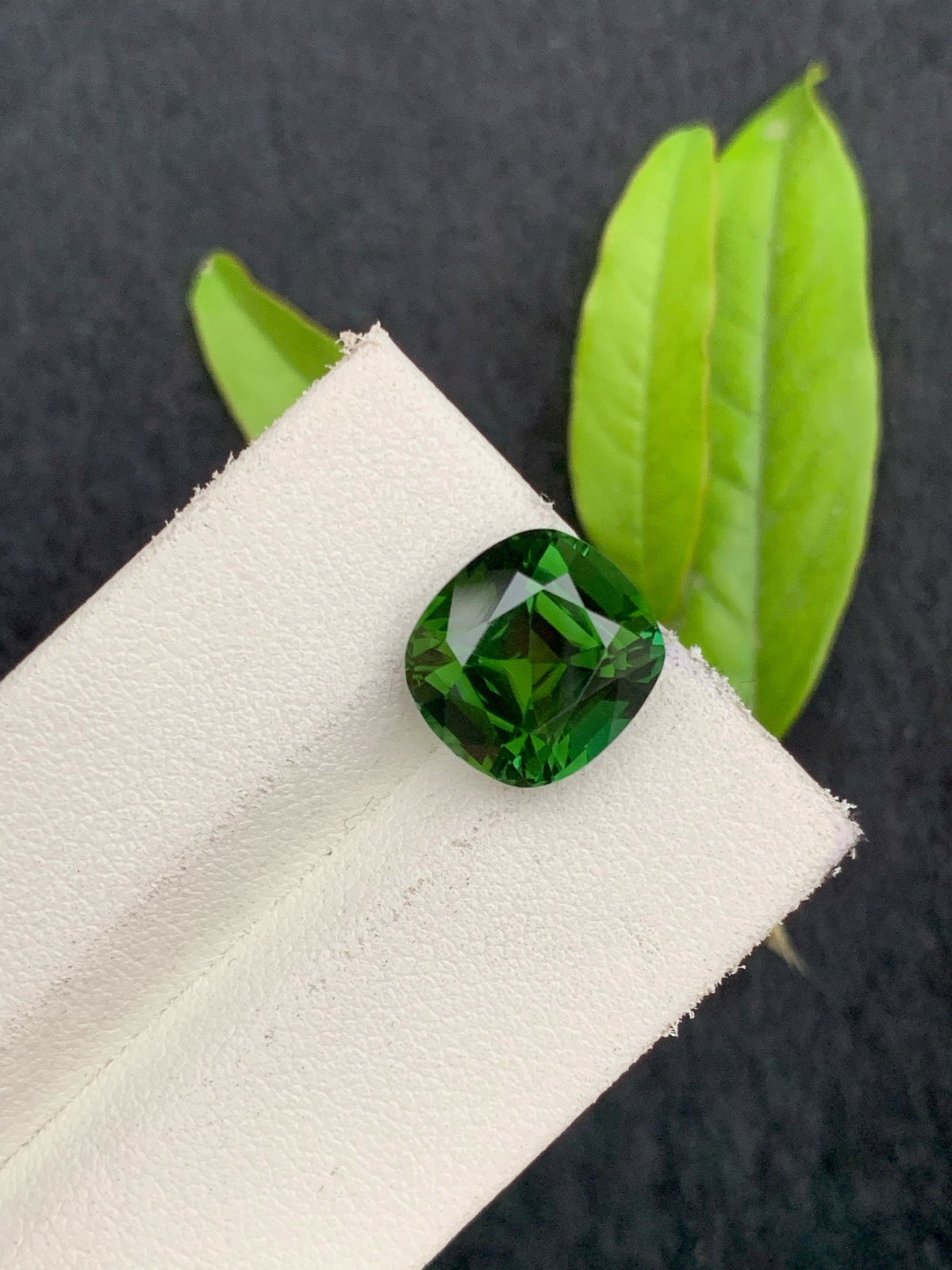 Bottle Green Tourmaline: 5.90 CT Cushion Cut Gemstone, Afghanistan Origin