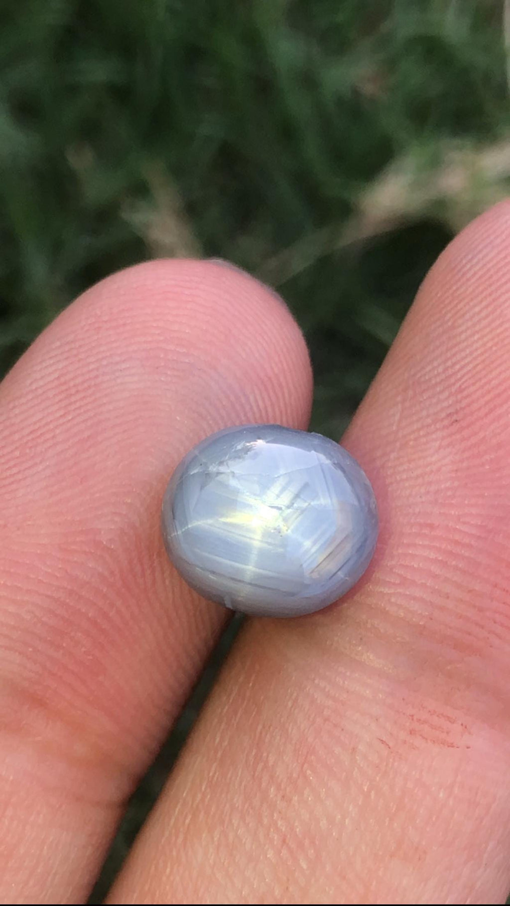 Oval Star Sapphire Gemstone: Grayish Blue Faceted Ring Stone, 6.35 CT
