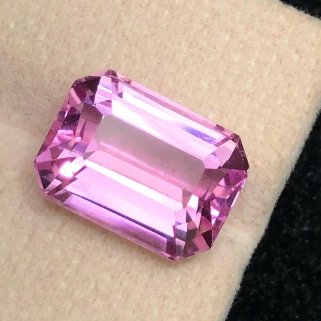 Peach Pink Kunzite 10ct Emerald Cut – Afghanistan Origin