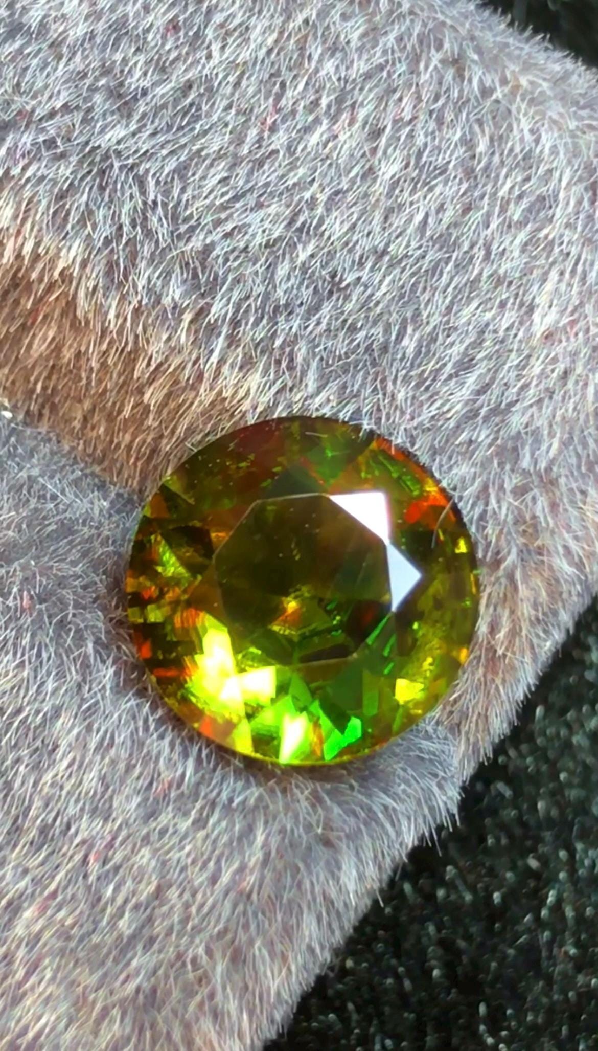 Green Sphene 3.00 ct Round Cut Green Gemstone from Skardu Pakistan
