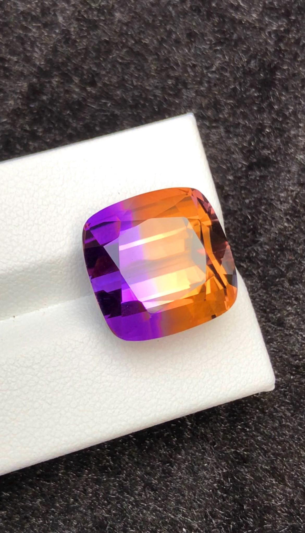 Bi-Color Ametrine 17.35 Ct Cushion Cut – Gemstone from Brazil
