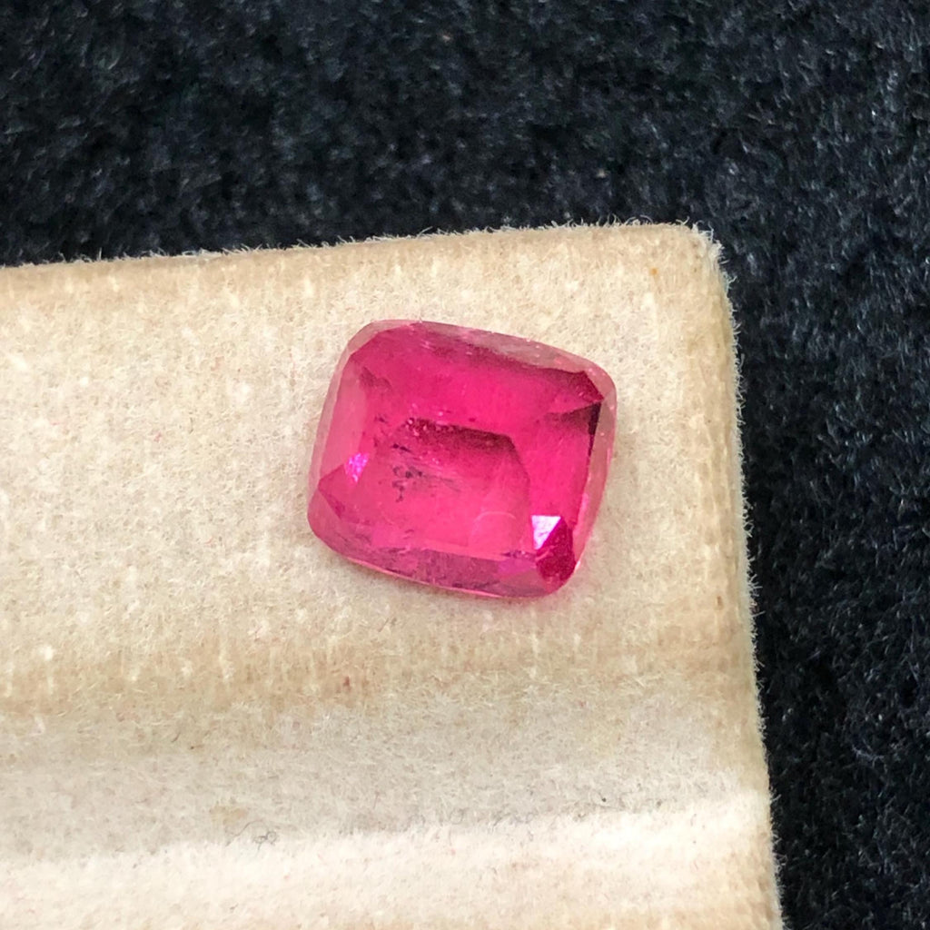 Rubellite Tourmaline 2.05ct Cushion Cut Gemstone Vivid Neon Pink from Afghanistan