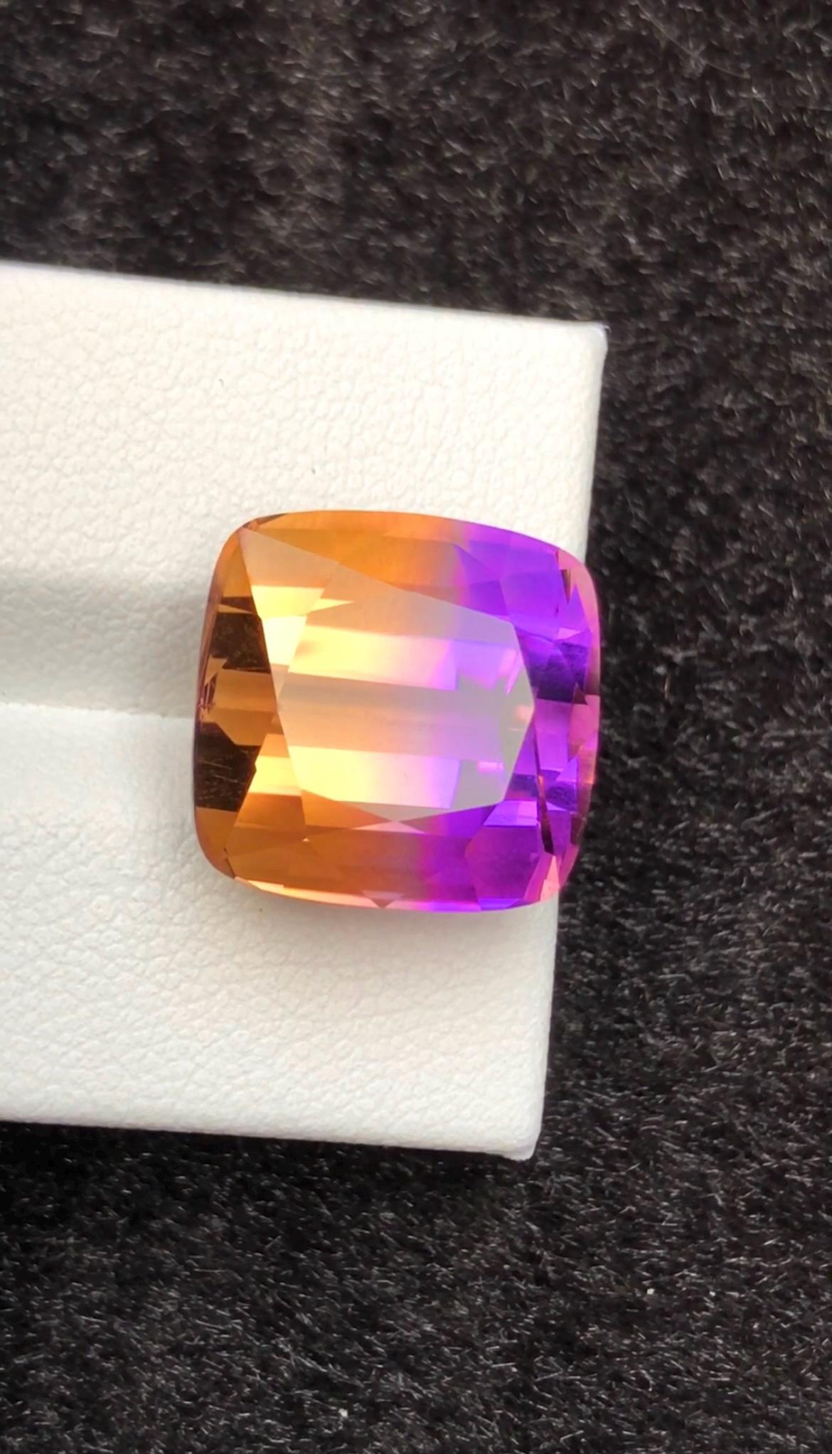Bi-Color Ametrine 17.25ct Cushion Cut – Gemstone from Brazil
