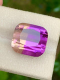 Ametrine 21.40ct Cushion Cut • Bi-Color Gemstone from Bolivia