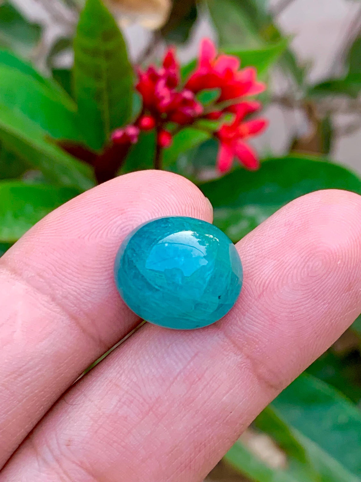 Grandidierite Cabochon: Rare Bluish-Green Gemstone, Madagascar Origin, 17.45 CT