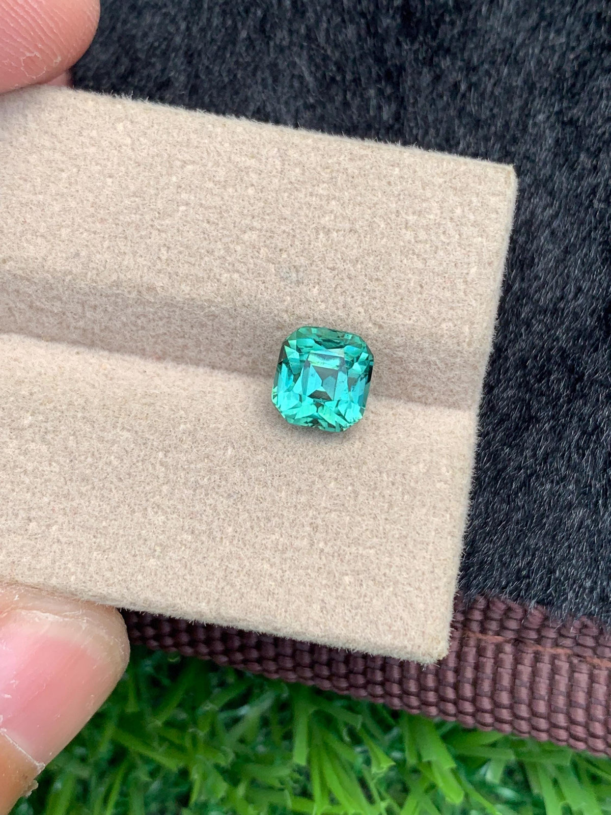 1.70 CT Cushion Cut Lagoon Tourmaline Gemstone: Afghanistan Origin