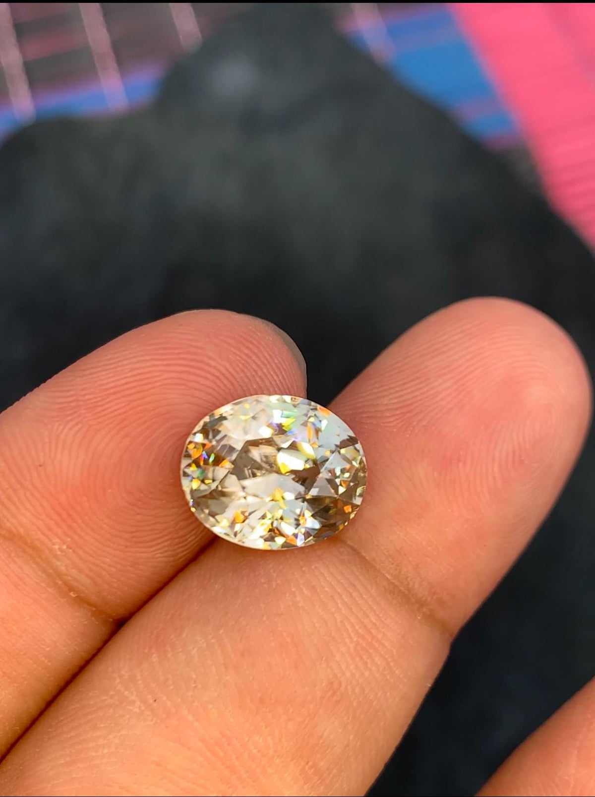White Zircon 6.65ct Oval Cut Eye-Clean Gemstone from Sri Lanka
