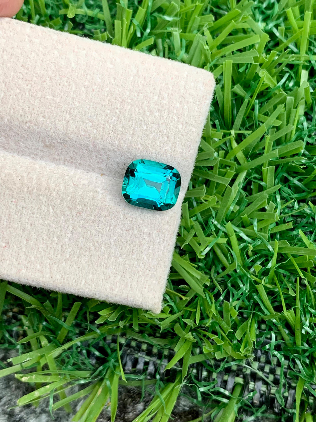 Lagoon Tourmaline Gemstone: 1.65 CT Cushion Cut Ring Stone