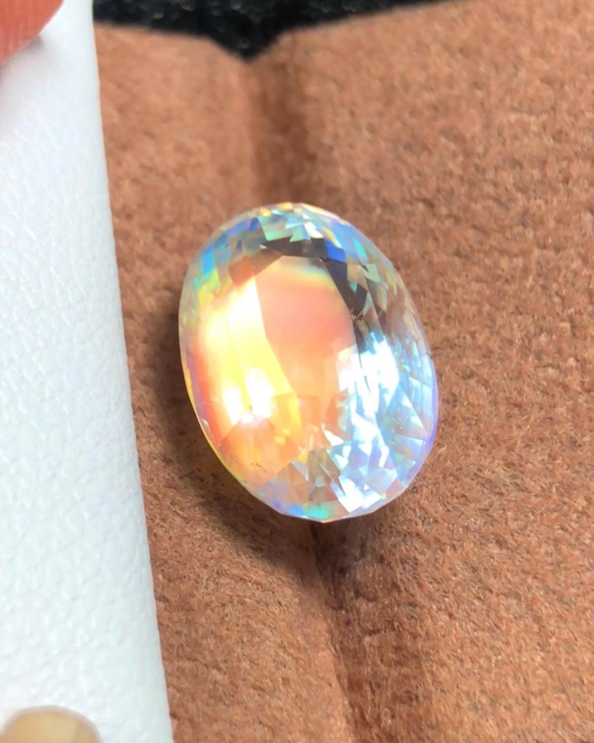 Rainbow Moonstone 5.80ct Oval Cut Loose Gemstone – Madagascar