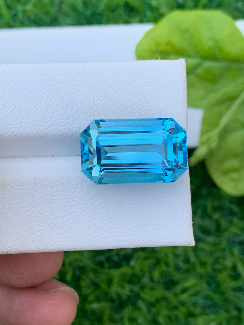 Emerald Cut Swiss Blue Topaz Gemstone: December Birthstone, 17.10 CT