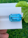 Emerald Cut Swiss Blue Topaz Gemstone: December Birthstone, 17.10 CT