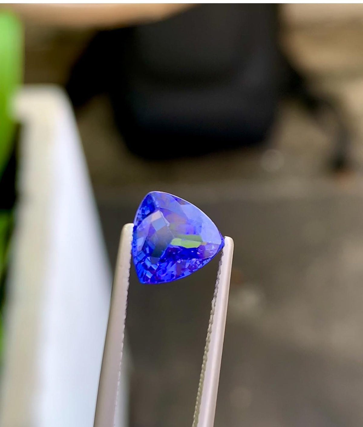 2.02 Carat Trillion Cut Tanzanite Gemstone: Vivid Violet-Blue, 9mm