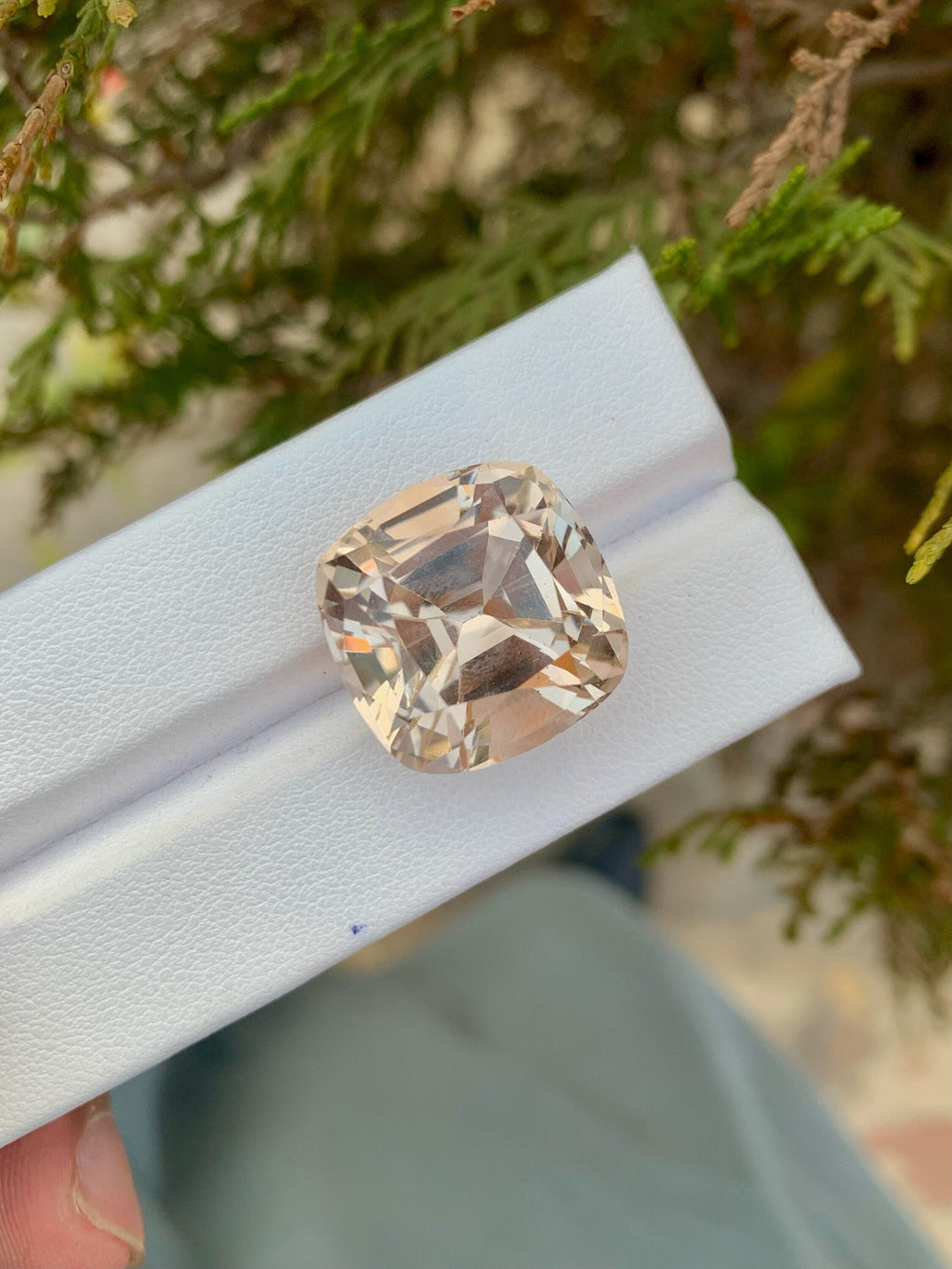 Unheated Yellow Topaz Loose Gemstone: 27.85 CT Faceted Cushion Cut