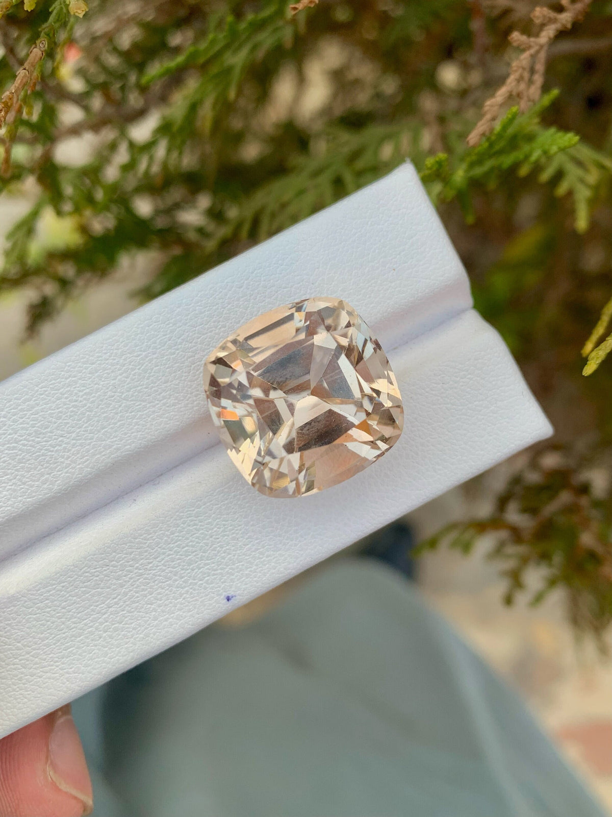 Unheated Yellow Topaz Loose Gemstone: 27.85 CT Faceted Cushion Cut