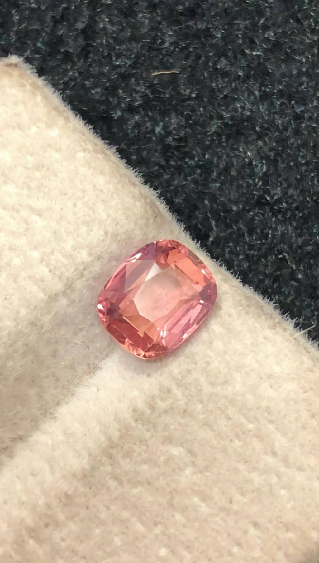 Sunrise Padparadscha Sapphire 1.26 ct Cushion Cut , Madagascar – Orange-Pink Brilliance Certified