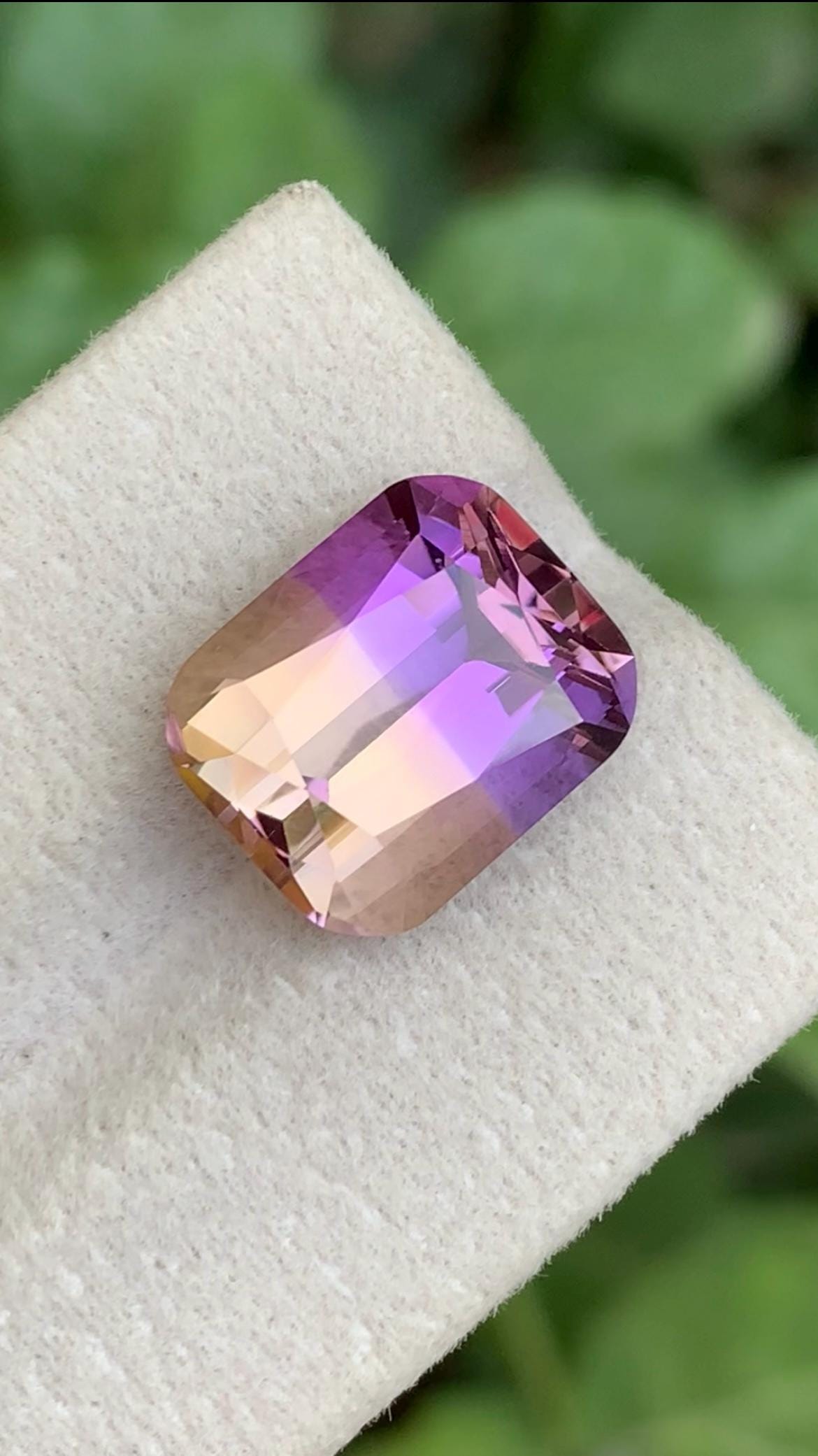 Brazilian Ametrine Gemstone – 8.60ct Cushion Cut Bi-Color Quartz