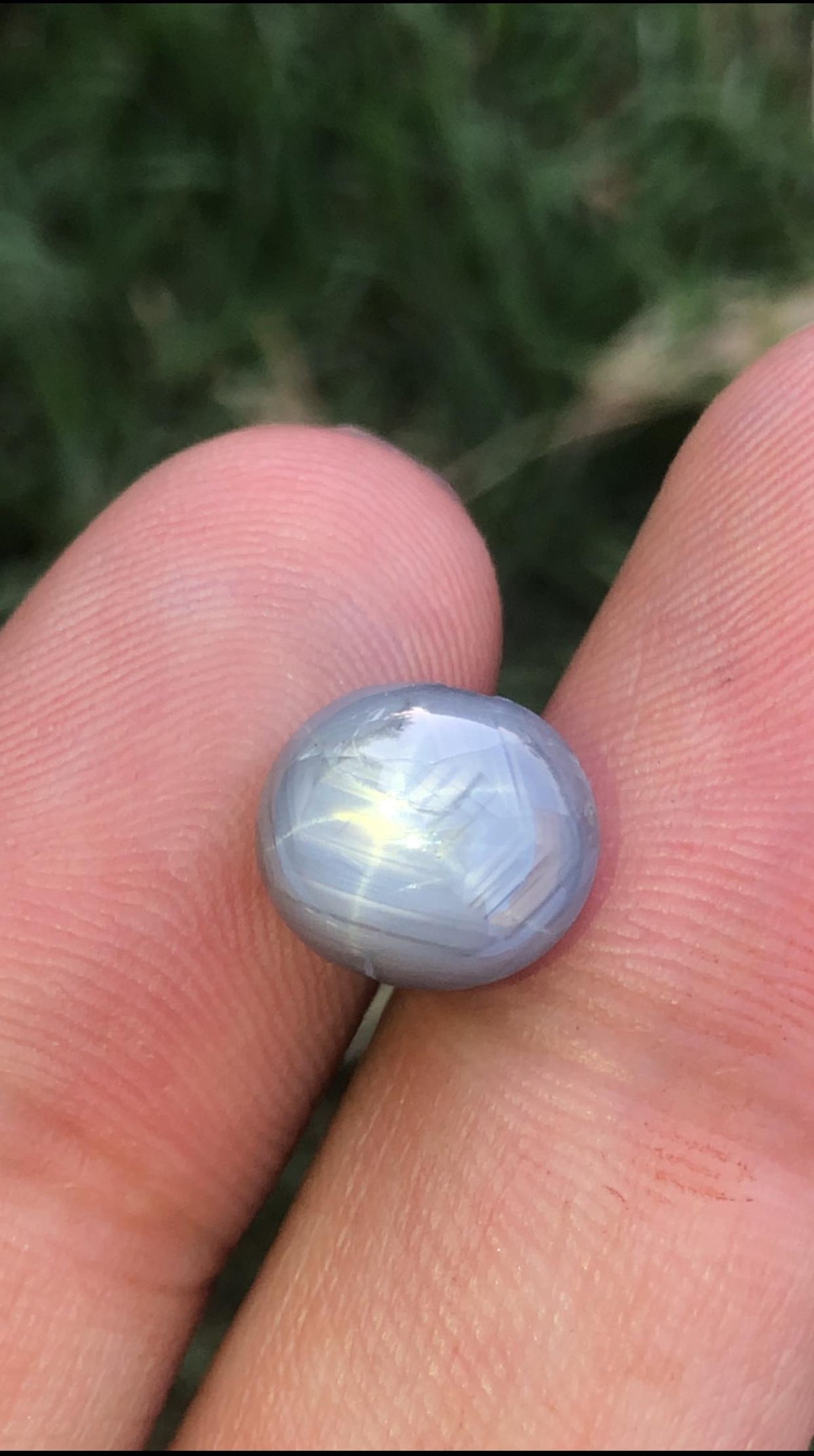 Oval Star Sapphire Gemstone: Grayish Blue Faceted Ring Stone, 6.35 CT