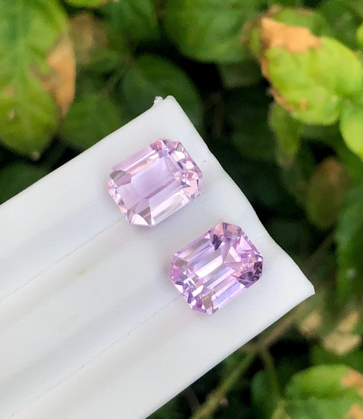 Pink Kunzite Pair 18.15ct Asscher Octagonal Cut – Matching Afghan Gemstones