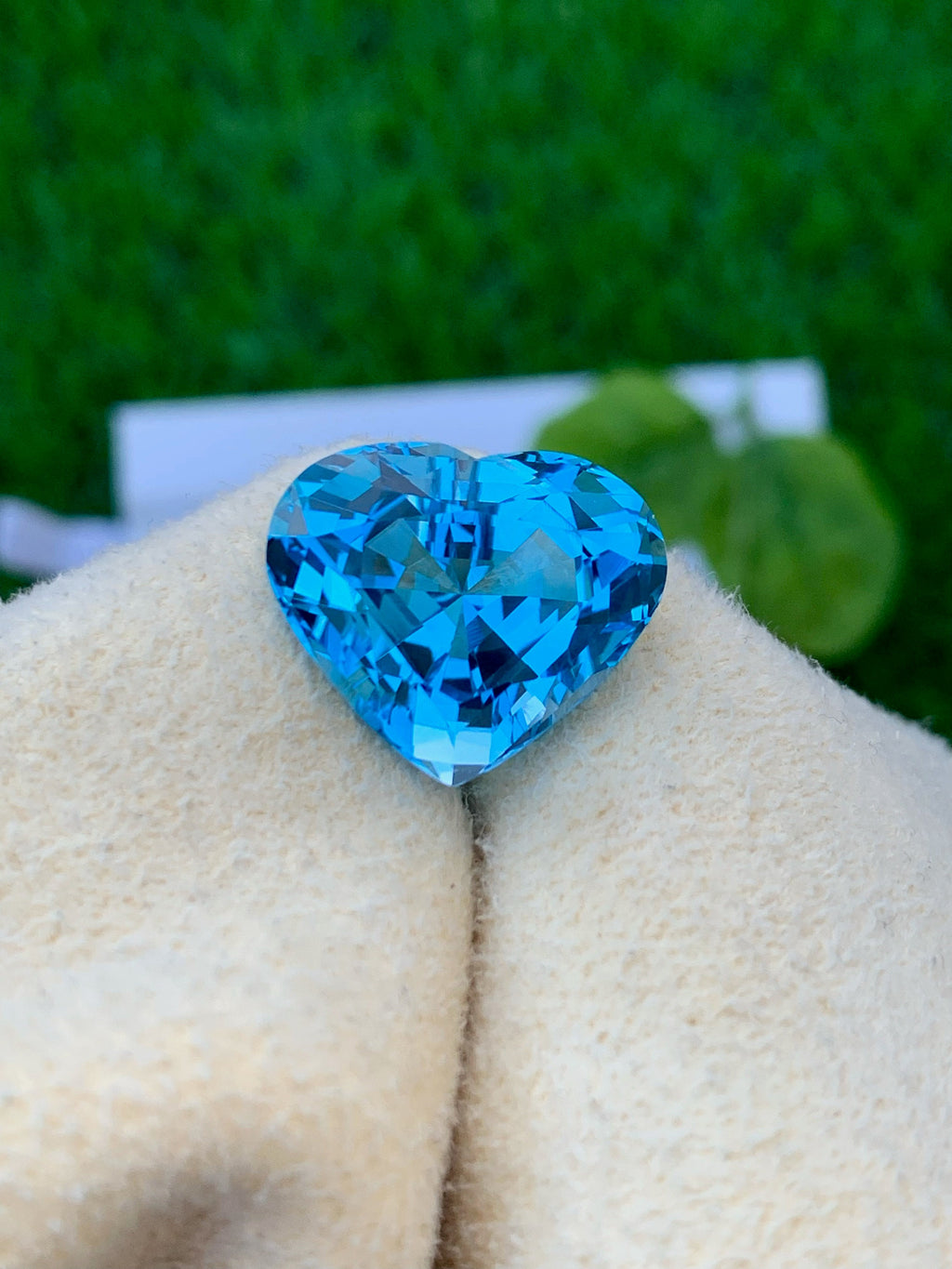 Heart Swiss Blue Topaz Gemstone: Faceted Loose Stone, 21.85 CT