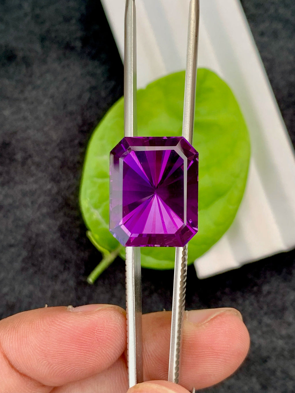 Deep Purple Amethyst Gemstone: Custom Cut Flawless Loose Gem (23CT)