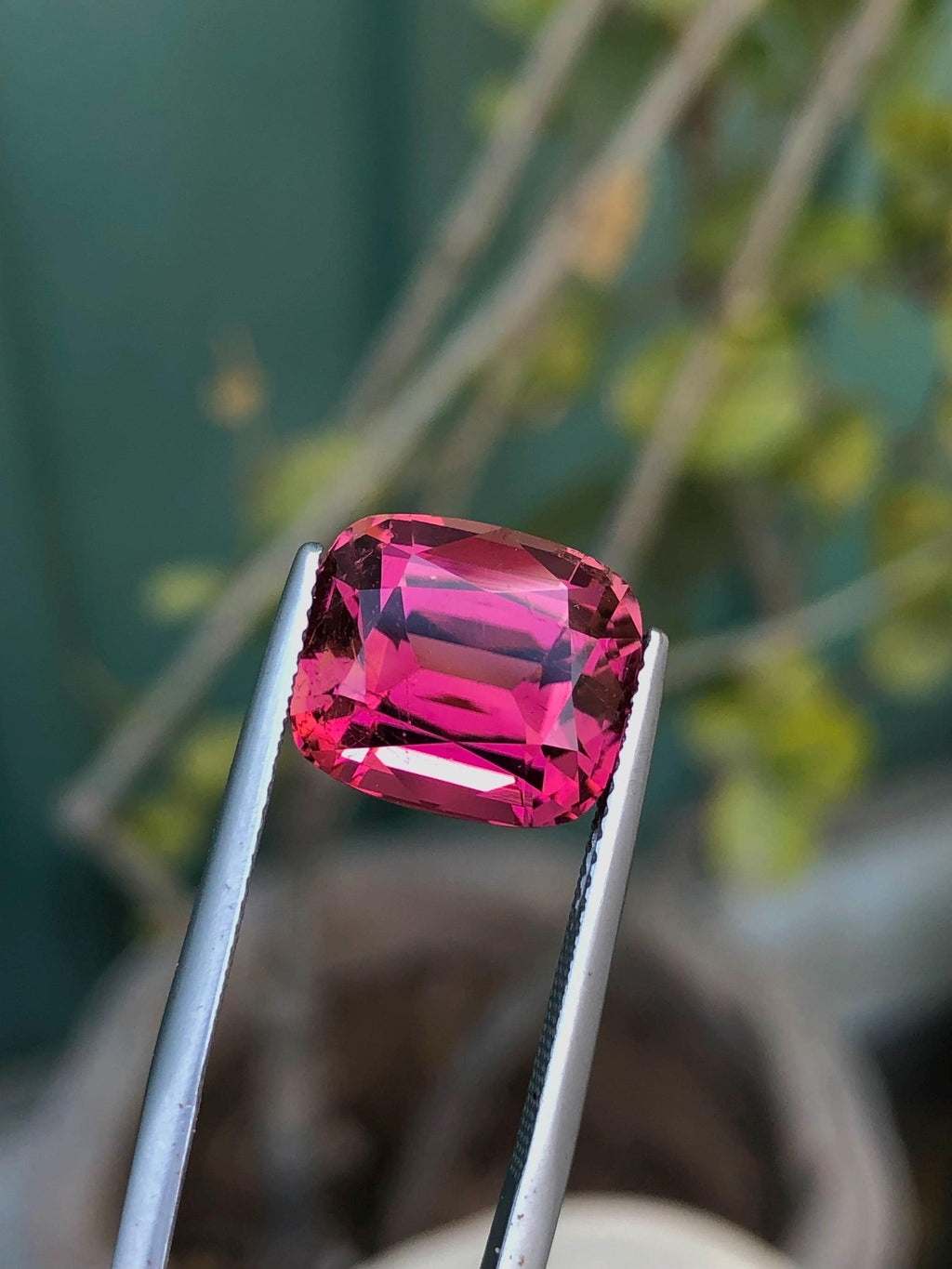 Reddish Pink Tourmaline Gemstone: 9.30 CT Cushion Cut, Afghanistan