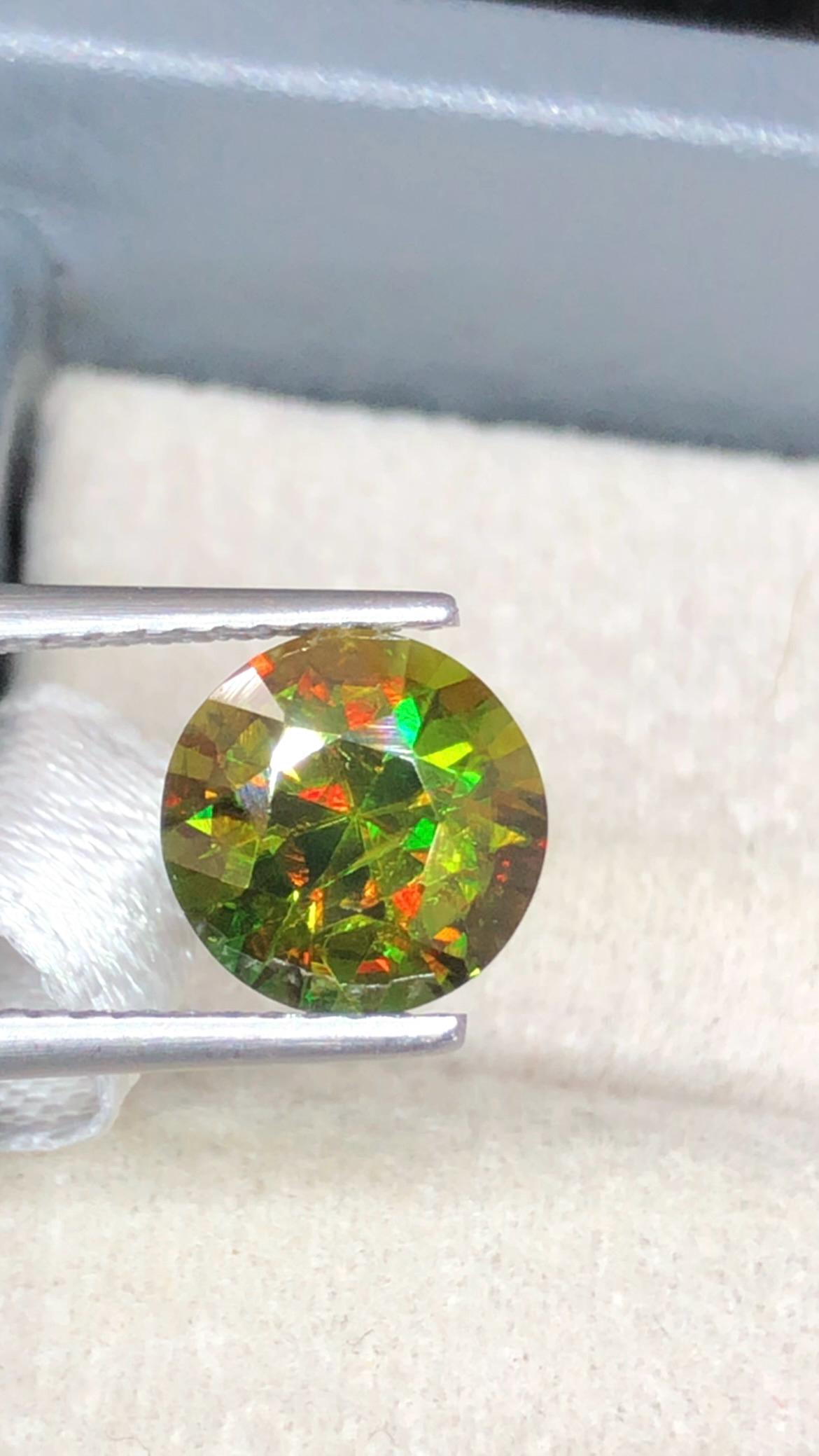 Chrome Sphene 2.10ct Round Cut From Madagascar