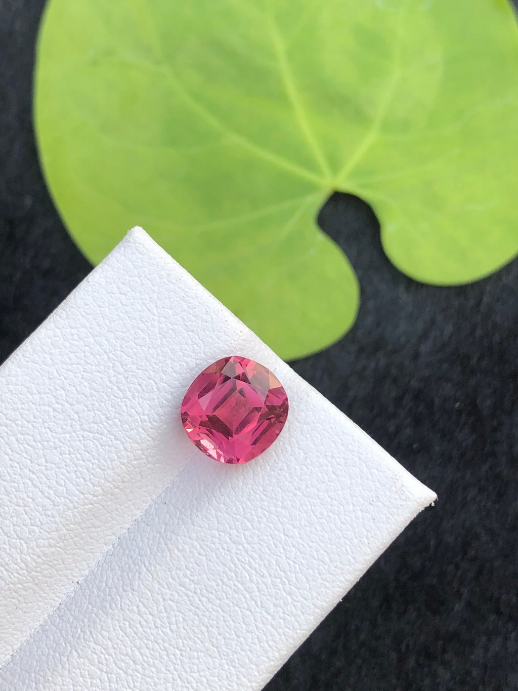 Natural Pink Tourmaline Gemstone: 3.95 CT Cushion Cut, October Birthstone