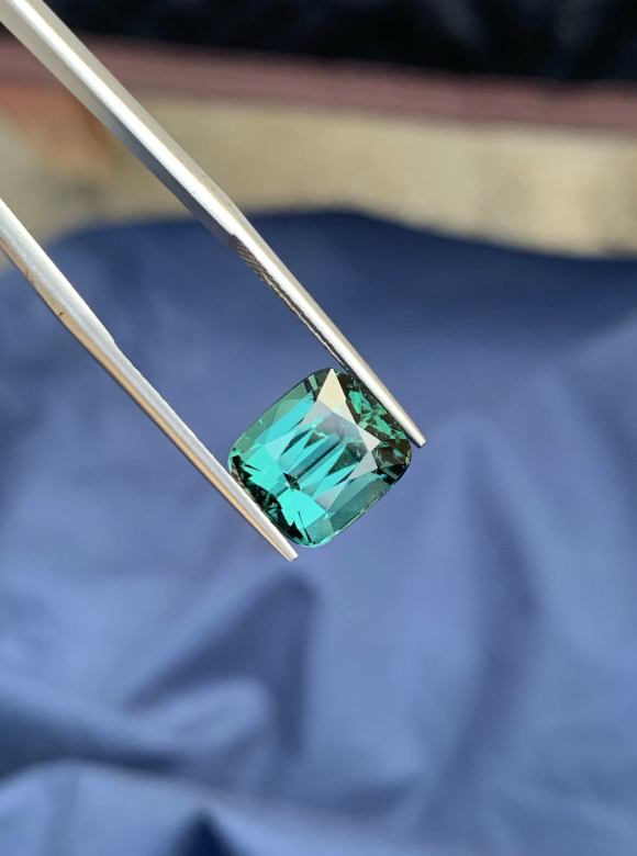 Blue Tourmaline Stone For Ring Making, Teal Tourmaline Ring Stone, Tourmaline Jewelry Making, Faceted Tourmaline Gemstone 5.95ct