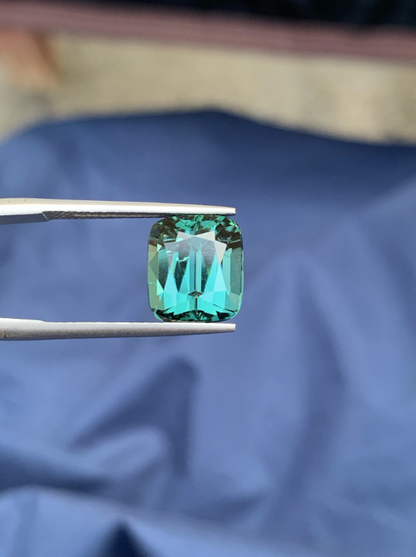 Blue Tourmaline Stone For Ring Making, Teal Tourmaline Ring Stone, Tourmaline Jewelry Making, Faceted Tourmaline Gemstone 5.95ct