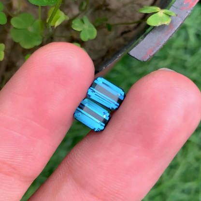 Ink Blue Tourmaline Stone pairFor Ring Making, Faceted Tourmaline Gemstone, 2.50 CT