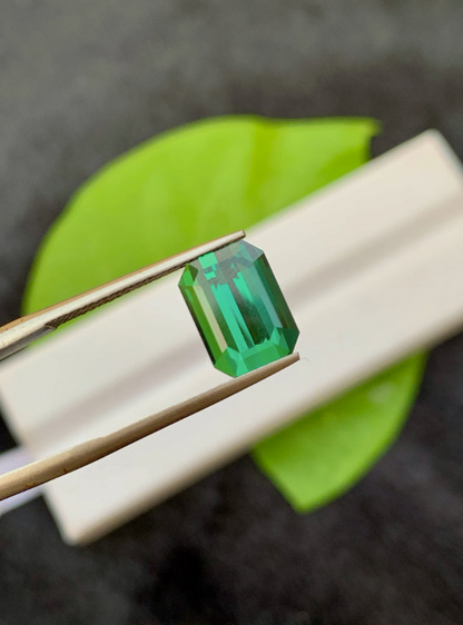 Forest Green Tourmaline, Emerald Cut Tourmaline Gemstones, Natural Tourmaline Fine Cut Stone, Jewelry Size Tourmaline, 3.95 CT