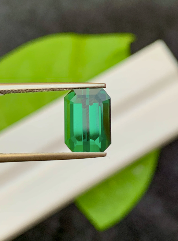 Forest Green Tourmaline, Emerald Cut Tourmaline Gemstones, Natural Tourmaline Fine Cut Stone, Jewelry Size Tourmaline, 3.95 CT