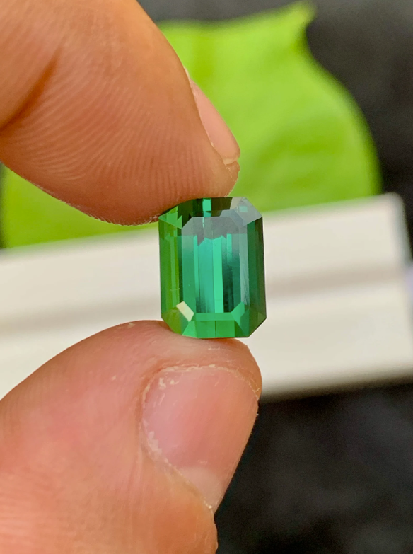 Forest Green Tourmaline, Emerald Cut Tourmaline Gemstones, Natural Tourmaline Fine Cut Stone, Jewelry Size Tourmaline, 3.95 CT