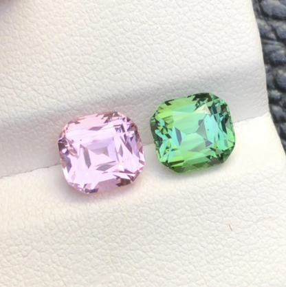 Natural Attractive Quality Reverse Tourmaline Pair Having An Excellent Combination Of Natural Baby Pink & Bluish-Green Colour