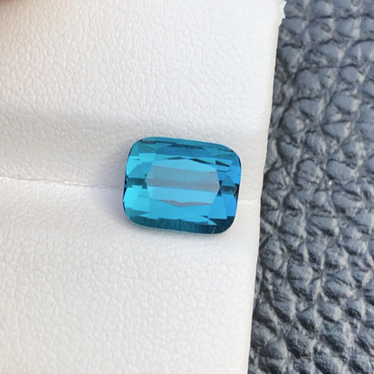 Lagoon Natural Tourmaline Gemstone For Sale , Cushion Cut lagoon Tourmaline Jewellery, Cushion Shape Ink Blue Tourmaline Ring 3.30 Carats