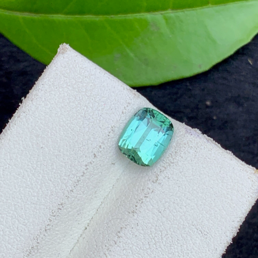 Bluish Green Tourmaline Gemstone For Sale , Cushion Cut Blue Green Tourmaline , 07| 6| 4.5 MM